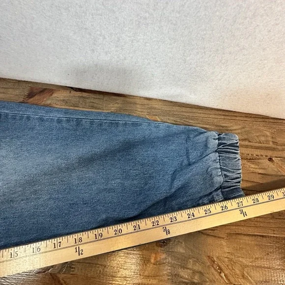 Forever 21 Womens Drawstring Blue Jean Pants Medium - Picture 8 of 8
